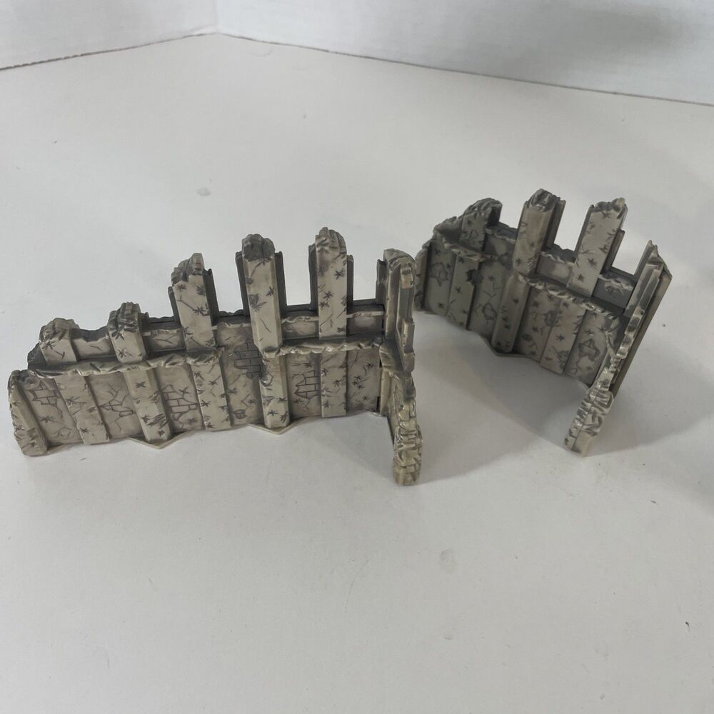 Heroscape Terrain Lot Of 2 Ruin Walls Rise of the Valkyrie 2004 Fast Ship!